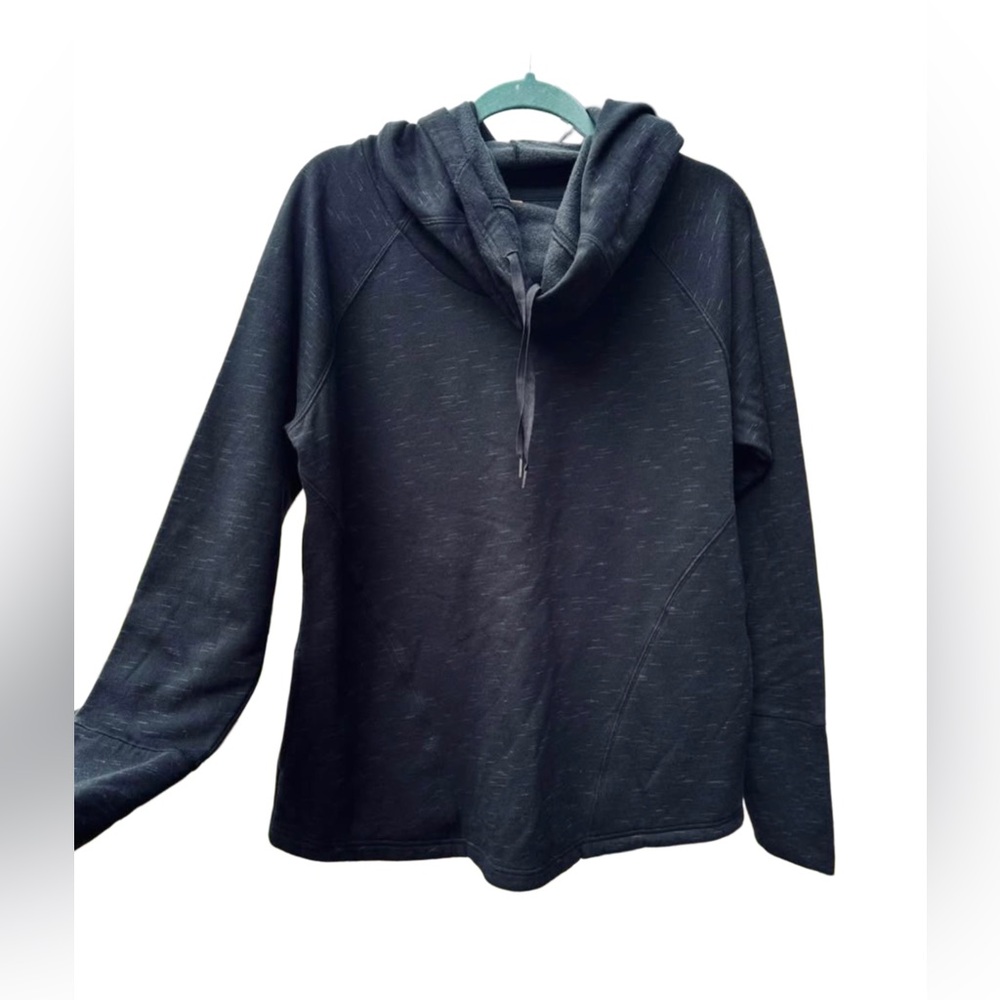 Lucy Women’s XL Black Heather Hooded Pullover Sweatshirt Athletic Hoodie